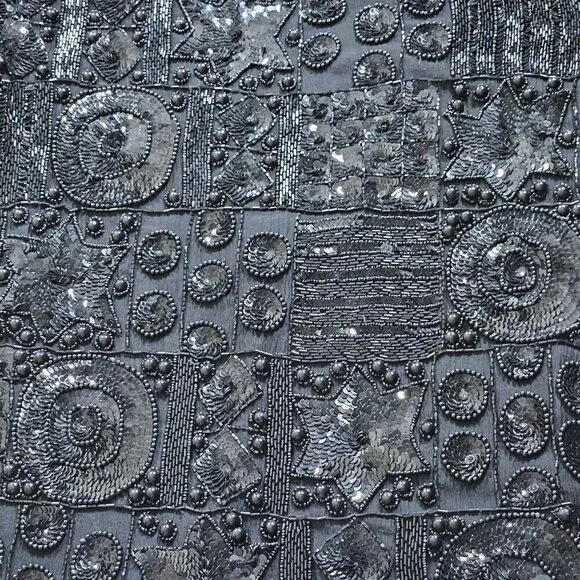 Joan Leslie Talbots Jacket Womens L Petite Black Top Sequins Beads Silk LS Vtg - Picture 15 of 16